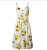Summer Women Boho Sleeveless Dress Summer Sunflower Evening Party Floral Sundress Beach Casual Dresses