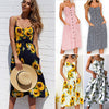 Summer Women Boho Sleeveless Dress Summer Sunflower Evening Party Floral Sundress Beach Casual Dresses
