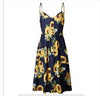 Summer Women Boho Sleeveless Dress Summer Sunflower Evening Party Floral Sundress Beach Casual Dresses