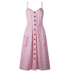 Summer Women Boho Sleeveless Dress Summer Sunflower Evening Party Floral Sundress Beach Casual Dresses