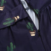 Summer Women Cactus Prints Vintage Party Dresses High Waist A-Line Sleeveless Retro Mini Dress for Female Cloth Lady Vestidos