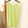 Summer Women Fashion Slim Knitting Long Tank Tops Female Camisole Sleeveless Tee shirts With Shinning Rayon Knitted ZY0382