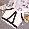 Summer Women Fashion Slim Knitting Tank Crop Tops Female Bodycon Knitted Camisole Sleeveless Short Geometric T shirts 8201