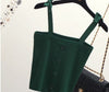 Summer Women Fashion Slim Knitting Tank Crop Tops With Bow Straps Female Knitted Camisole Sleeveless Short T shirts JH716