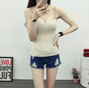 Summer Women Fashion Slim Knitting Tank Tops Camises Girls Knitted Basic Knitwear Camisole Sleeveless Sweater Tee shirts Camis