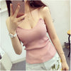 Summer Women Fashion Slim Knitting Tank Tops Camises Girls Knitted Basic Knitwear Camisole Sleeveless Sweater Tee shirts Camis