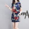 Summer Women Flower Printed Sets Short Sleeve Tops Drawstring Waist Shorts Suits Female Suit