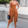 Summer Women Jumpsuits Kawaii Bow Wide Leg Romper Female Plus Size Women Sexy Sleeveless Backless V Neck Jumpsuit Overalls GV855