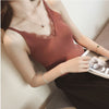 Summer Women Knitting Solid Camis Tops Sleeveless Tee shirts Girls Solid Tops Knitwear Patch Lace Neck Edge JH600