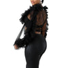 Summer Women Mesh Sheer Blouse Sexy See-through Long Sleeve Bowknot Tops Transparent Solid Shirts Female Blusas
