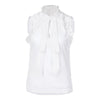 Summer Women Sexy Chiffon Ruffles Bandage Sleeveless Blouse Pullover Tops Shirt Women Tank Top Streetwear poleras mujer 2022