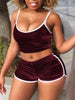 Summer Women Sexy Sleepwear Pajama Sets Velvet Plain Bodycon Tank Tops Shorts 2pcs Women Sets Nightwear Lingerie