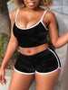 Summer Women Sexy Sleepwear Pajama Sets Velvet Plain Bodycon Tank Tops Shorts 2pcs Women Sets Nightwear Lingerie