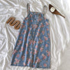Summer Women Short Lantern Sleeve Floral Print Blouses Pearls Beaded Tops And Overall Denim Sequins Dresses Suits Set NS174