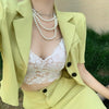Summer Women Short Sleeve Loose Casual Elegant Blazer Jacket Office Ladies Business Outfit+High Waist Midi Skirt Suits+Sexy Cami