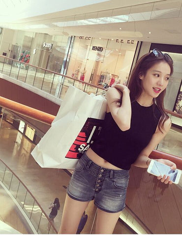 Summer Women Slim Knitting Cropped Tank Tops Female Knitted Camis Sleeveless Solid T shirts Crop Tops
