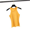 Summer Women Slim Knitting Halter Neck Cropped Camisole Tops Female Bodycon Knitted Tanks Crop Top Sleeveless Basic T shirts