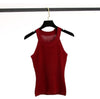 Summer Women Slim Knitting Halter Neck Cropped Camisole Tops Female Bodycon Knitted Tanks Crop Top Sleeveless Basic T shirts