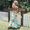 Summer Women Spaghetti Strap Backless Sexy  Boho Maxi Dress Evening Party Club Wear Beach Sundress