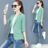 Summer Women Thin Blazer Jacket 2023 Korean Single Button 3/4 Sleeve Short Jacket Coat Lady Office Blazers Outerwear 3XL