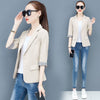 Summer Women Thin Blazer Jacket 2023 Korean Single Button 3/4 Sleeve Short Jacket Coat Lady Office Blazers Outerwear 3XL