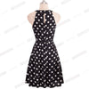 Summer Women Vintage Dot Print Sleeveless Straight Dress Elegant Sleeveless Pleated Party A-line Dress EA096