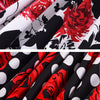 Summer Women Vintage Polka Dot Rose Flower Print Pinup Slim Tunic Elegant Casual Party Special Occasion Swing A-Line Dress EA063