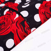 Summer Women Vintage Polka Dot Rose Flower Print Pinup Slim Tunic Elegant Casual Party Special Occasion Swing A-Line Dress EA063