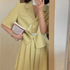 Summer Women's Blazer Skirt Suit Ladies Short Sleeve Jacket + A-Line Pleated Skirt Two-Piece Set Female Business Cloths