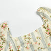 Summer Women's Casual Floral Print Square Neck Short Sleeve Slim Dress