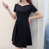 Summer Women's Dress 2022 Vestidos De Mujer Casual  Pure Color Off Shoulder Short Sleeve Knee Length Camisole Dress