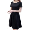 Summer Women's Dress 2022 Vestidos De Mujer Casual  Pure Color Off Shoulder Short Sleeve Knee Length Camisole Dress