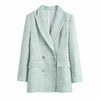 Summer Women's Sets Blazers Suits Jackets Office Ladies Coats Button Pockets Outerwear Elegant Skinny Long Sleeves Casual Za TRF