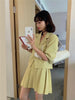 Summer Women's Skirt Set Set College Wind Lapel Short Sleeve Blazer Pleated Skirt Solid Ladies Two-Piece Set