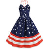 Summer Womens Dresses 2022 Casual Floral Retro Vintage Robe Rockabilly Swing Pinup Vestidos Independence Day Party Dress #G5