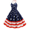 Summer Womens Dresses 2022 Casual Floral Retro Vintage Robe Rockabilly Swing Pinup Vestidos Independence Day Party Dress #G5
