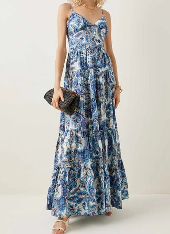 Summer dress 2023 Floral Vestidos Mujeres Sexy Maxi Dress Long Pleated Dresses Backless robe femme robe longue evenning-dress