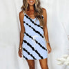 Summer dress  Women Casual Striped Printed Sleeveless Drawstring Tie Camisole Dress Sexy Women's summer dress платье
