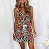 Summer dress  Women Casual Striped Printed Sleeveless Drawstring Tie Camisole Dress Sexy Women's summer dress платье