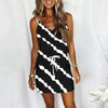 Summer dress  Women Casual Striped Printed Sleeveless Drawstring Tie Camisole Dress Sexy Women's summer dress платье