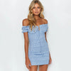 Summer dress sexy dress blue small floral Be as cute as a daisy  lovely robe femme dresses for women frilled bust vestidos