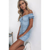 Summer dress sexy dress blue small floral Be as cute as a daisy  lovely robe femme dresses for women frilled bust vestidos
