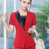 Summer fashion women blazer New Business formal short sleeve slim jackets office ladies plus size work wear coat gray black red