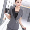 Summer fashion women blazer New Business formal short sleeve slim jackets office ladies plus size work wear coat gray black red