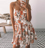 Summer floral print loose shift dress Casual spaghetti strap boho chic short dress Beach vocation dresses for women 2023