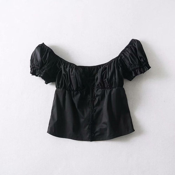 Summer tops for women blouses white crop top sexy puff sleeve blouse women shirts ruffle top streetwear Korean fashion clothing