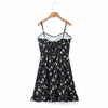 Summer women mini dress slim floral print sleeveless spring spaghetti straps beach short dresses ladies
