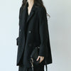 Sun2023 Autumn Korean Commuter Simple Loose Black Double Breasted Women's Blazer Fashionable