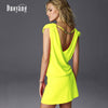 Sundress Women Summer Dress 2022 V Collar Sexy Dress Ladies Fashion Yellow Dress Plus Size Black White Backless Women Clothing