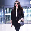 Sungtin 2022 Classic Double Breasted Solid Blazers Women Casual Long Blazer Jacket Office Lady Vintage Suits Coats Female Spring